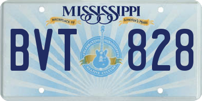 MS license plate BVT828