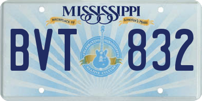 MS license plate BVT832