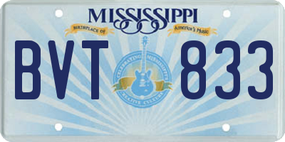 MS license plate BVT833
