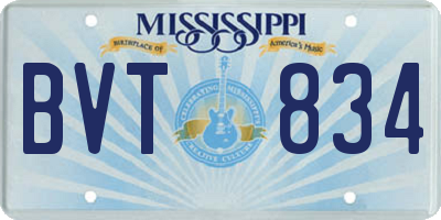 MS license plate BVT834