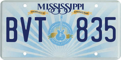MS license plate BVT835