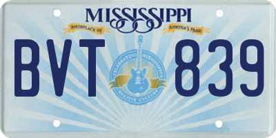 MS license plate BVT839