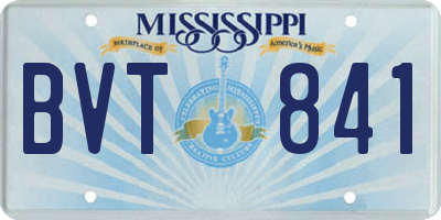 MS license plate BVT841