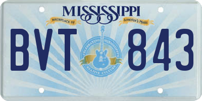 MS license plate BVT843