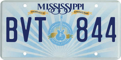 MS license plate BVT844