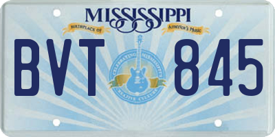 MS license plate BVT845