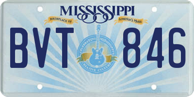 MS license plate BVT846