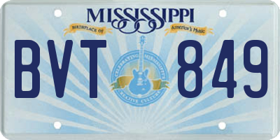 MS license plate BVT849