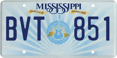 MS license plate BVT851