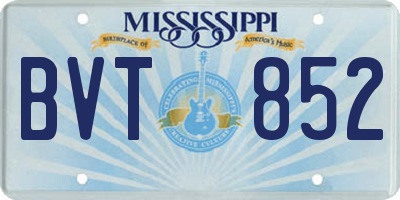 MS license plate BVT852