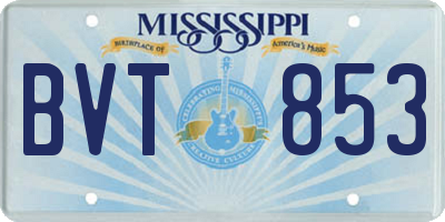 MS license plate BVT853