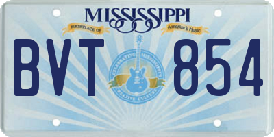 MS license plate BVT854