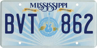 MS license plate BVT862