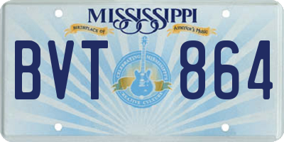 MS license plate BVT864