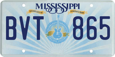 MS license plate BVT865