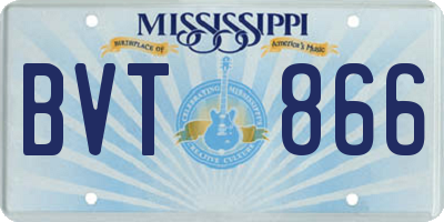 MS license plate BVT866