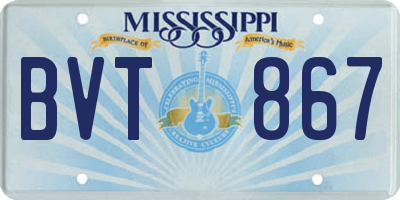 MS license plate BVT867