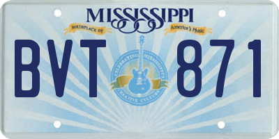 MS license plate BVT871