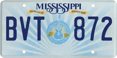 MS license plate BVT872