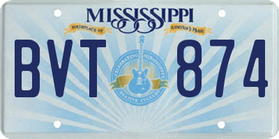 MS license plate BVT874