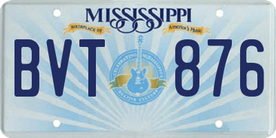 MS license plate BVT876
