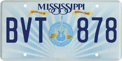 MS license plate BVT878