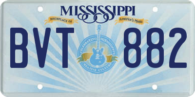 MS license plate BVT882