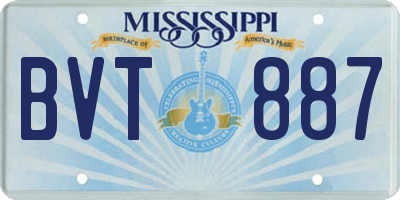 MS license plate BVT887