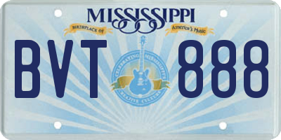 MS license plate BVT888