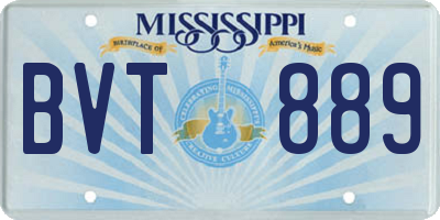 MS license plate BVT889