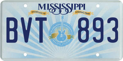 MS license plate BVT893