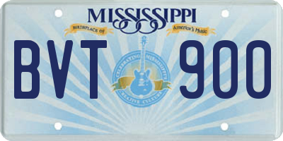 MS license plate BVT900