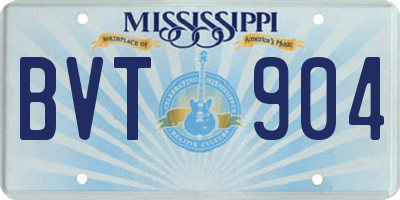 MS license plate BVT904