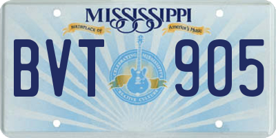 MS license plate BVT905
