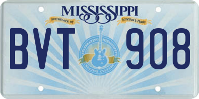 MS license plate BVT908