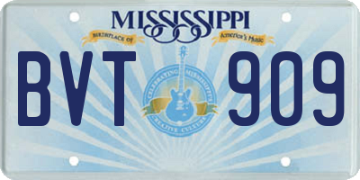 MS license plate BVT909