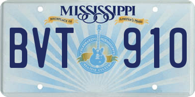 MS license plate BVT910