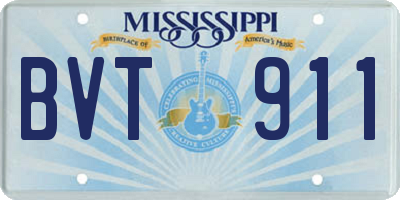 MS license plate BVT911