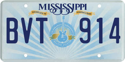 MS license plate BVT914