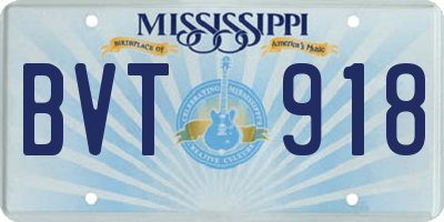 MS license plate BVT918