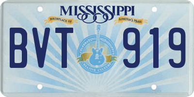 MS license plate BVT919