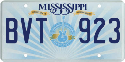 MS license plate BVT923