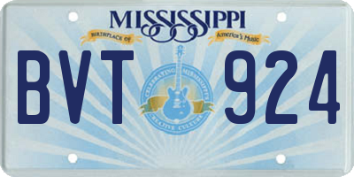 MS license plate BVT924