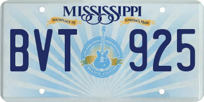 MS license plate BVT925