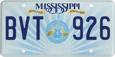 MS license plate BVT926