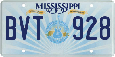 MS license plate BVT928