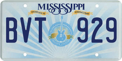 MS license plate BVT929