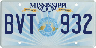 MS license plate BVT932