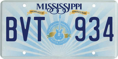 MS license plate BVT934