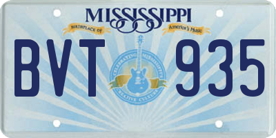 MS license plate BVT935